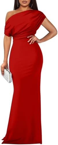 YMDUCH Women's Elegant Sleeveless Off Shoulder Bodycon Long Evening Dress for Formal Parties - Perfect Fit, Chic Style,