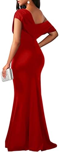 YMDUCH Women's Elegant Sleeveless Off Shoulder Bodycon Long Evening Dress for Formal Parties - Perfect Fit, Chic Style,