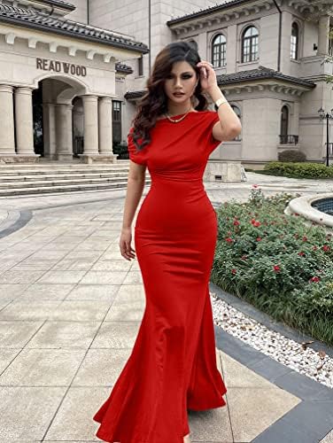 YMDUCH Women's Elegant Sleeveless Off Shoulder Bodycon Long Evening Dress for Formal Parties - Perfect Fit, Chic Style,